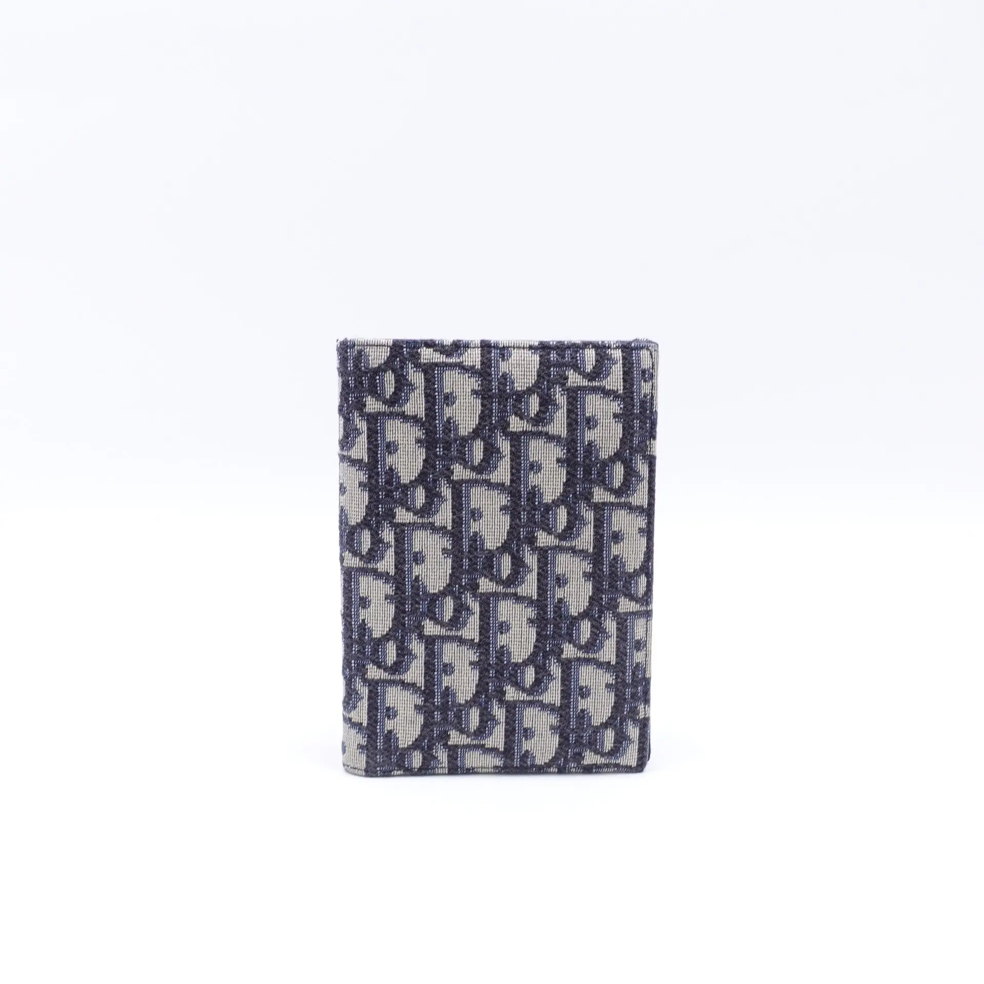 Pre-owned Dior Dior Oblique jacquard and leather Small Leather Goods Oblique jacquard and leather Oblique jacquard and leather Blue Oblique Jacquard Card Holder T10405245