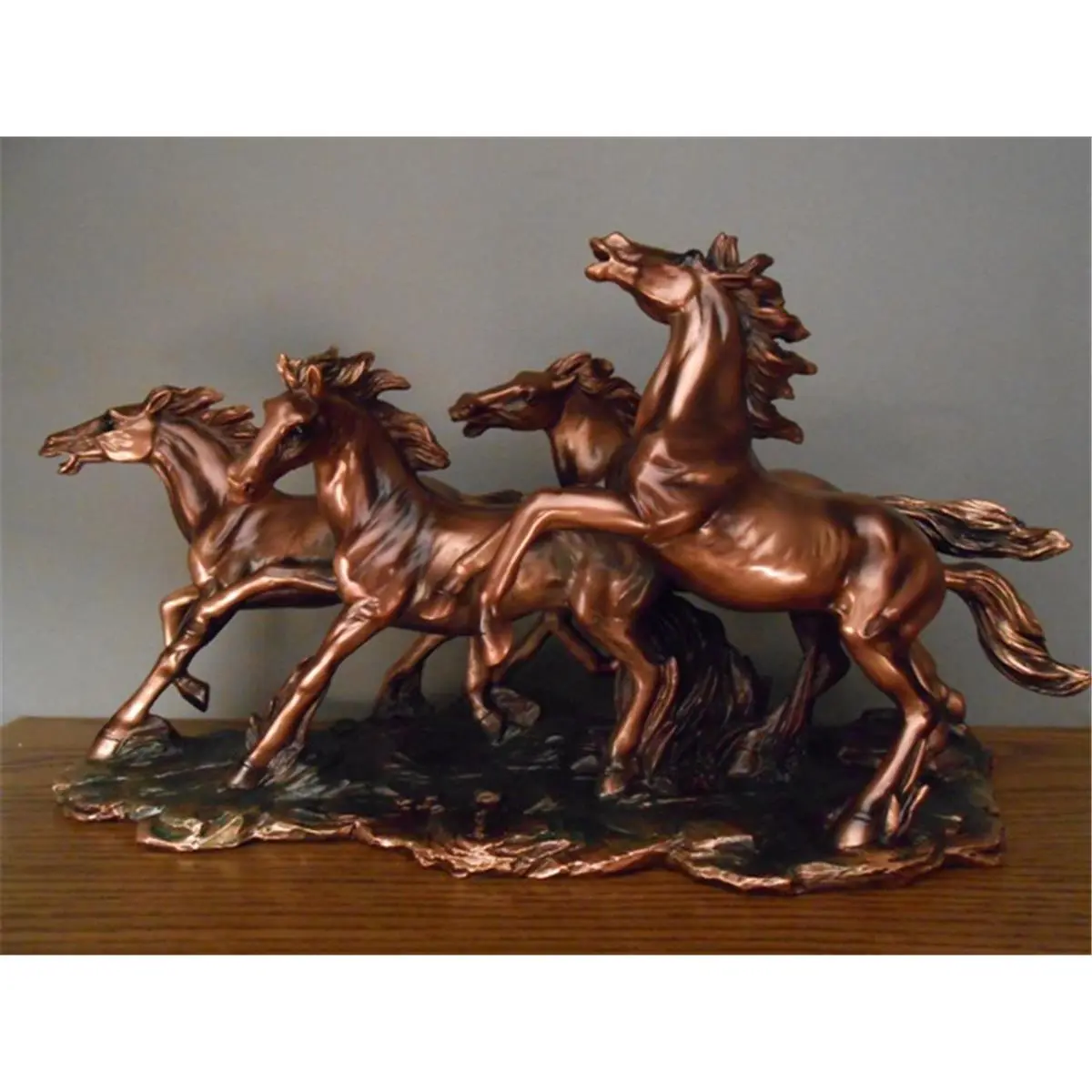 Marian Imports F53150 Four Wild Horses Bronze Plated Resin Sculpture