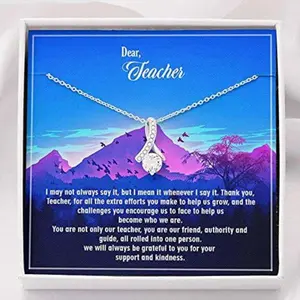 Dear Teacher Necklace Gift For Teacher From Student, Love Always Necklace, Beautiful Necklace Gifts for Mom - Perfect Mother's Day Jewelry, Thoughtful & Meaningful Gift for Mother