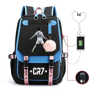 Soccer Player 7 Multifunction Sport Backpack Travel Laptop Football Fans Bag for Men Women