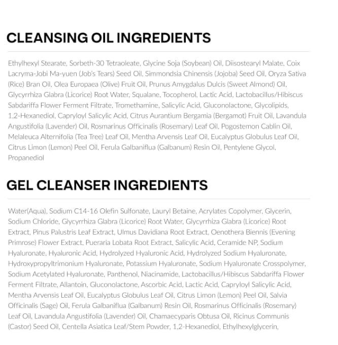 YUMU Double Cleansing Duo Set | Gentle Face Wash + Pore Control Cleansing Oil, Hydrating, Korean Skin Care