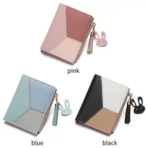 Women's Wallet, PU Leather Short Wallet, Portable Foldable Women's Card Holder, Coin Purse for Men and Women