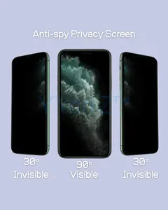 3-Pack iPhone Privacy Screen Protector Tempered Glass Anti-Spy 9H Durable