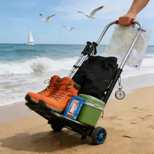 Portable Heavy Duty Cart, Multi-Scene Use: Shopping, Luggage, Camping