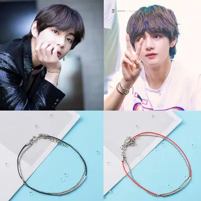 Taehyung Red Beaded Bracelet TikTok Shop