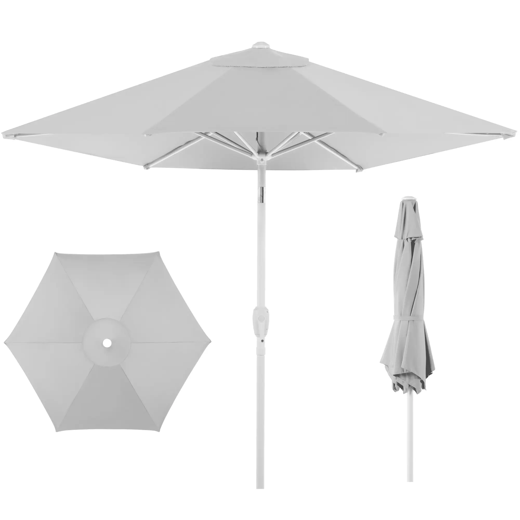 Best Choice Products 7.5ft Patio Umbrella White Pole, Outdoor Market Umbrella Steel Pole