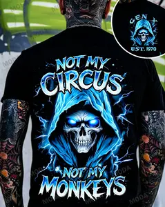 Chaosmoda Generation X Not My Circus Not My Monkeys Custom Year Skull T-Shirt