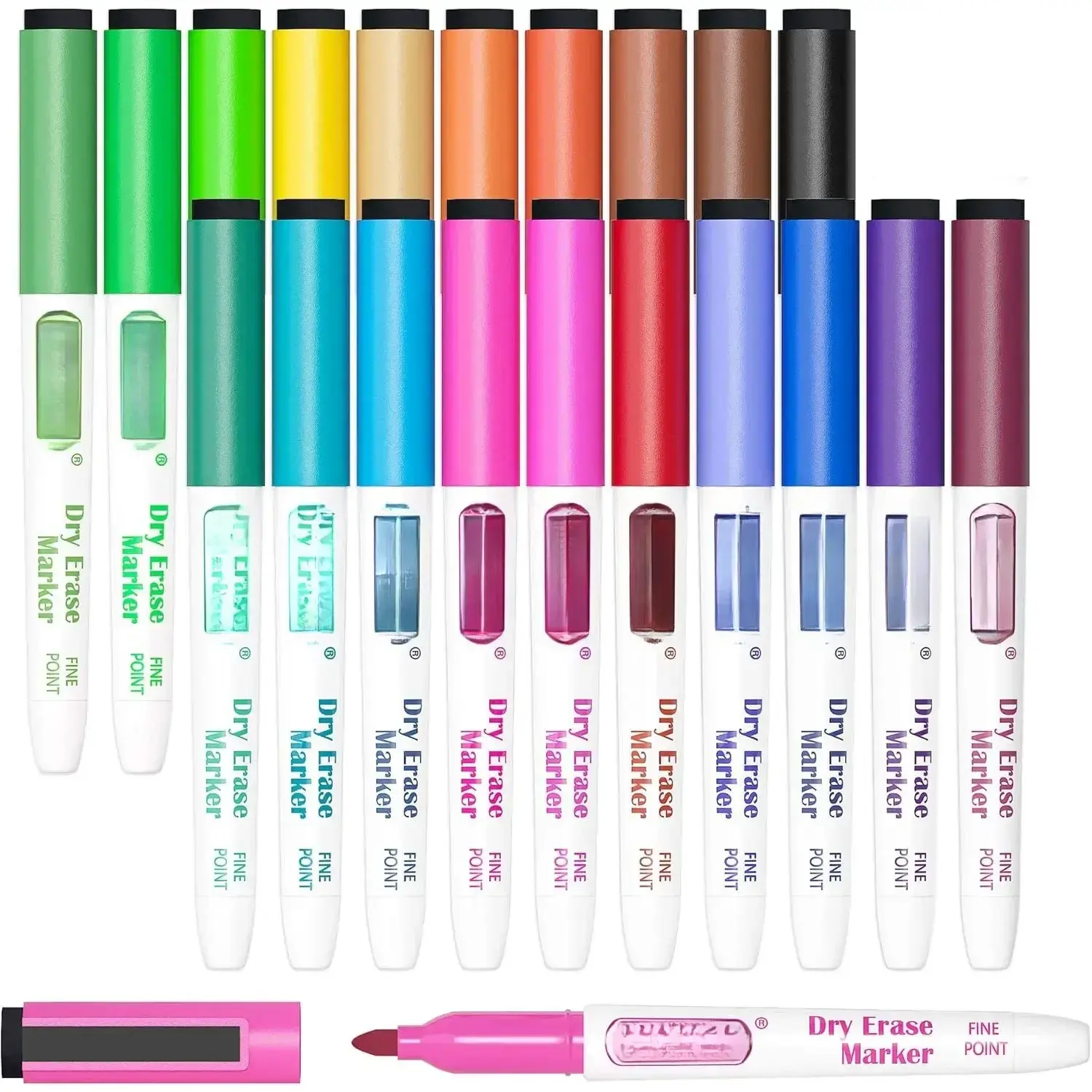 Magnetic Whiteboard Markers, 20 Pieces Fine Tip and Eraser, Dry Erase Whiteboard Markers, for Writing on Whiteboards, Weekly Planner, Glass for School Office Home