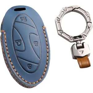 7 Button Key Fob Cover Hyundai Ionic 6 Grandeur GN7 Kona Ev 2023 Accessories Smart Key Case for Hyundai 2023 7 Button Key Cover Protector-7 Button Blue