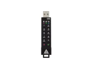 Apricon 8GB Aegis Secure Key 3NX - Software-Free 256-Bit AES XTS Encrypted USB 3.1 Flash Key with FIPS 140-2 level 3 validation - Onboard Keypad (ASK3-NX-8GB)