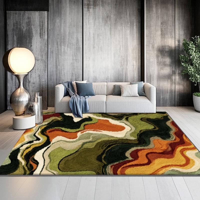 Velvet Fabric Vintage Area Rug - Soft Comfort, Retro Pattern, Living Room Decor, Decor for Living Room, Rugs for Bedroom, Multi-Scene Use Sofa Pad