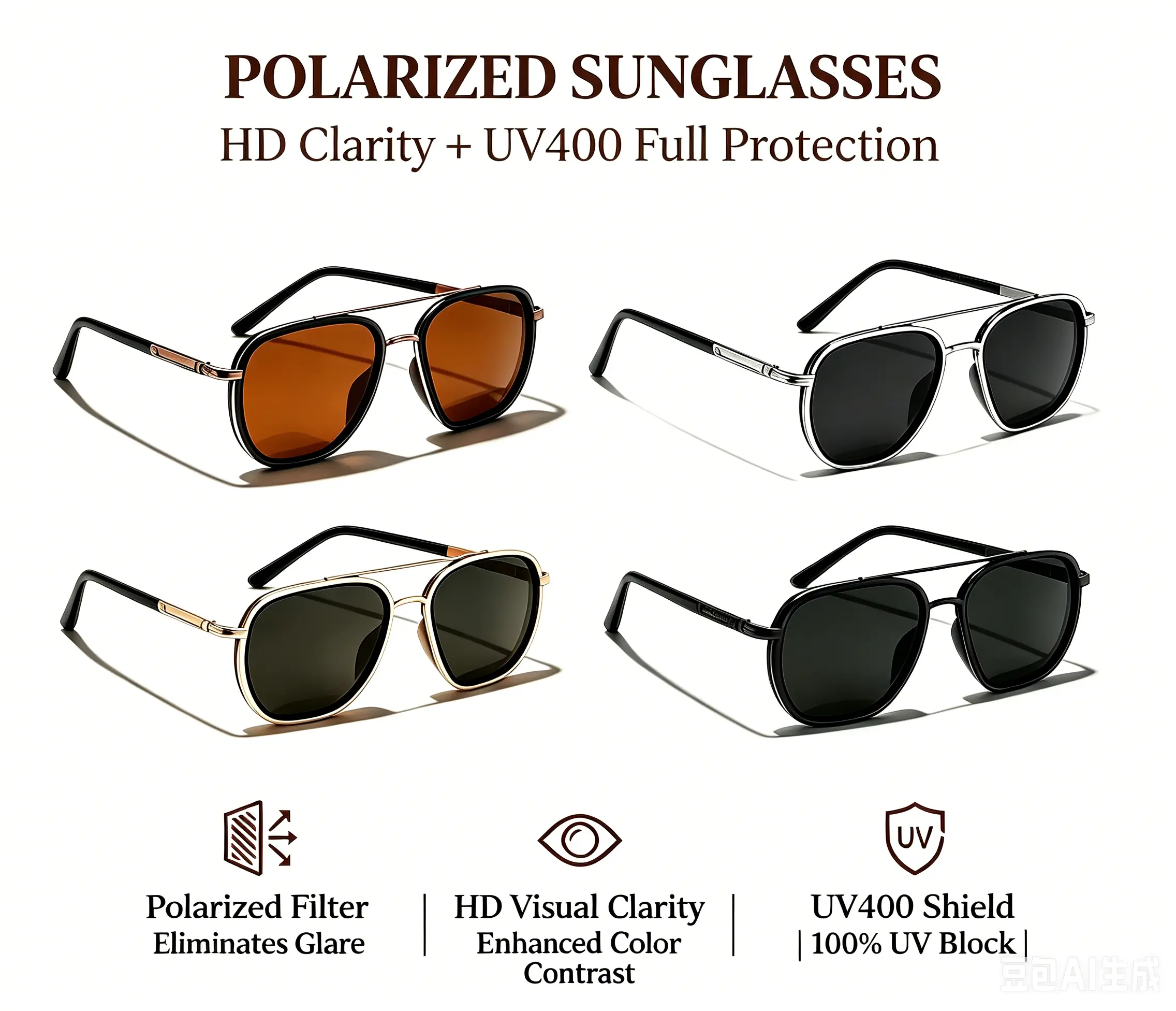 2026 Trendy UV400 Protection Unisex Polarized Sunglasses - Lightweight Sturdy Double-Beam Frame Eyewear, Anti-UV Polarizer Women's Sunglasses Alternative, Ideal Gift & Travel Essential, Anti-Uv Women's Sunglasses