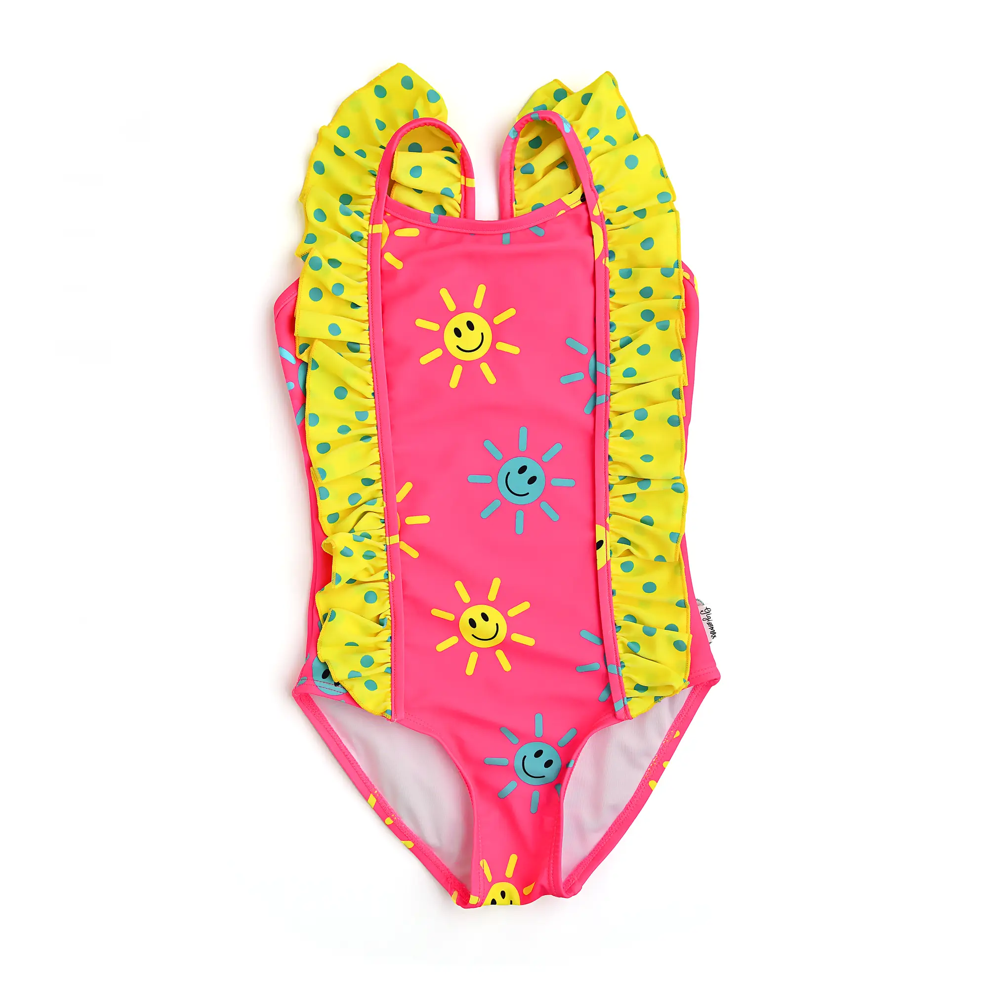 Brittany Smiley Face TANK ONE PIECE Leotard Bright Summer Pink Yellow Gigi and Max