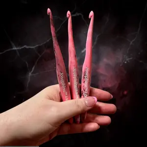 Josephine™ Signature Hybrid Rosetta Nebula Crochet Hooks - Precision & Control with Dual-sided Dimples™ for Enhanced Yarn Control - Fine Pointed Tip for Tight Stitches - Cosmic-inspired Design - #crochettok #crochethooks
