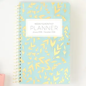 PPP Pocket Calendar 2026 (Blue Leaf) | Weekly Checklists | Monthly Calendar Layout | Personal Goals | Notes Pages | Poly Laminated Cover |  Ring Coil Binding | Pocket-Sized 4x6.5" | Planner