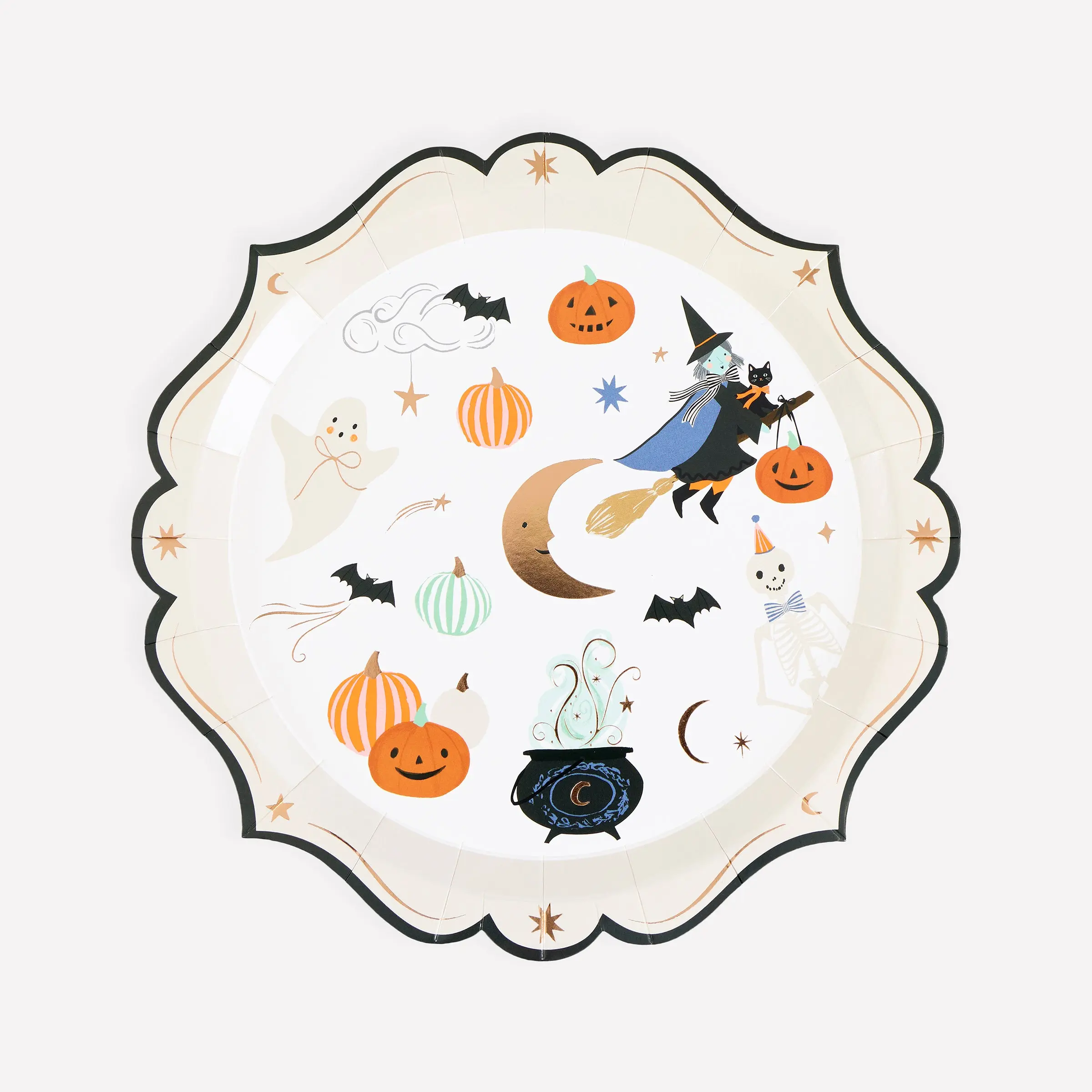Ornate Edge Halloween Small Paper Plates (x 8)