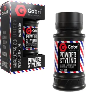 Gabri Hair Styling Powder Wax 21g / 0.75oz | Volumizing Thickening Dust Powder | Flexible Hold | Matt Look | Maximum Control | Texturising Powder for Men & Woman | (Matte Look, 21 g)