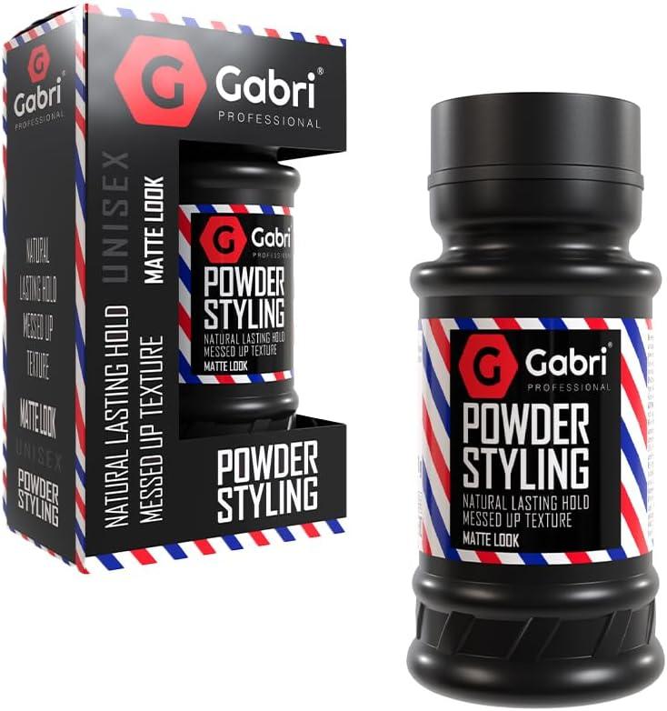 Gabri Hair Styling Powder Wax 21g / 0.75oz | Volumizing Thickening Dust Powder | Flexible Hold | Matt Look | Maximum Control | Texturising Powder for Men & Woman | (Matte Look, 21 g)