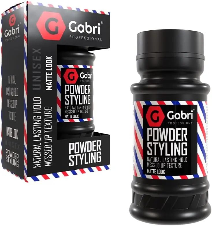 Gabri Hair Styling Powder Wax 21g / 0.75oz | Volumizing Thickening Dust Powder | Flexible Hold | Matt Look | Maximum Control | Texturising Powder for Men & Woman | (Matte Look, 21 g)