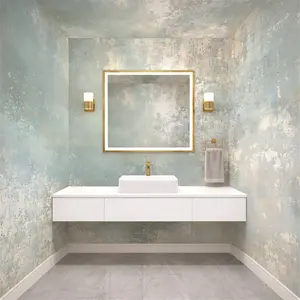 Soft Blue Plaster  Textured Luxury Wallpaper Mural