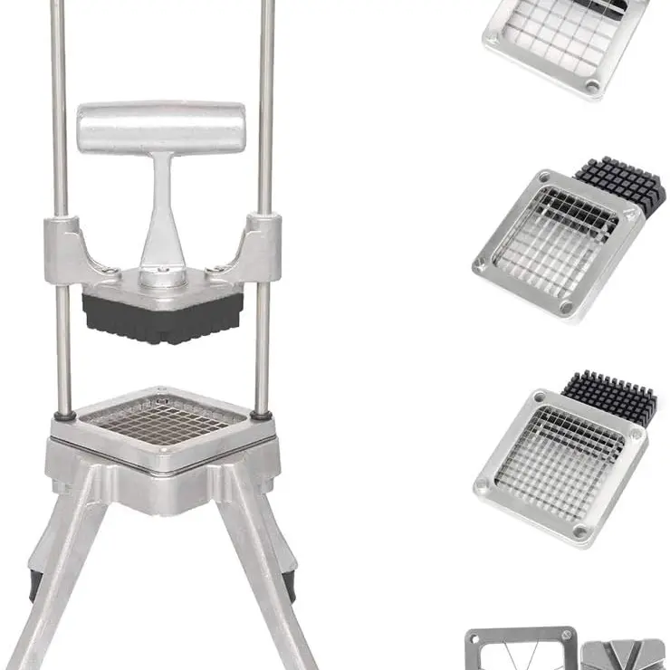 ROVSUN Commercial Manual Push Stainless Steel Veggie Chopper & Utensils - 4 Blades (1/2 in, 3/8 in, 1/4 in, 8-Wedge) Vegetable Cutting Slicer for Potatoes, Onions, Cucumbers, Home Use Kitchen Food Processor Gadget,techvibes