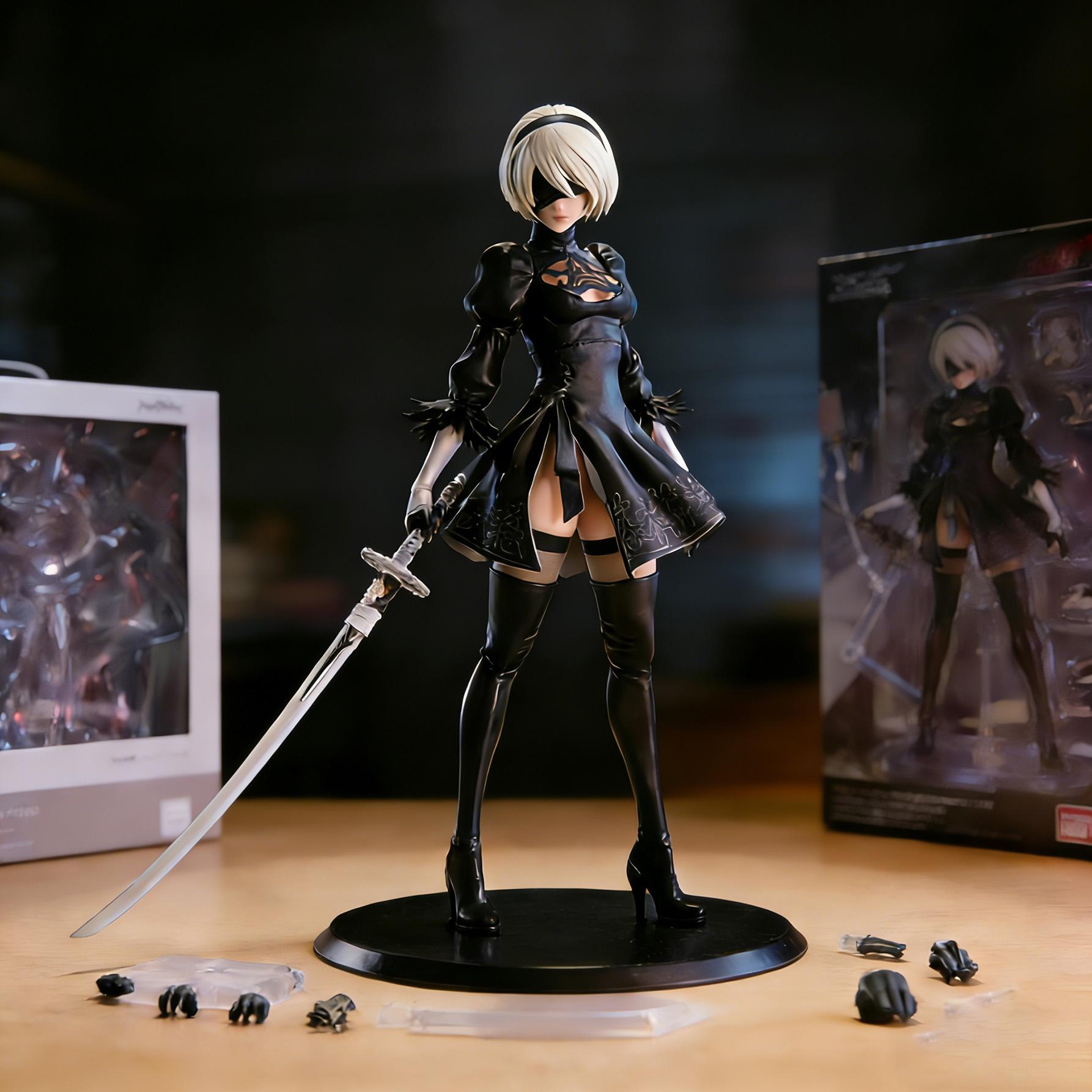2026 New Nier Automata 2B Action Figure 28cm PVC Anime Model Yorha Type 2B Collectible Figure with Box TikTok Trending Waifu Anime Toy Desk Display Ornament Gift for Fans Collectors
