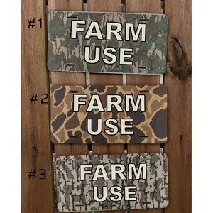 [ CAMO NATION ] Farm Use Novelty License Plate - Rugged Camouflage Aluminum Design - Bold Farm Use Message Vanity Tag - Perfect for Farm Vehicles, Trucks & Tractors
