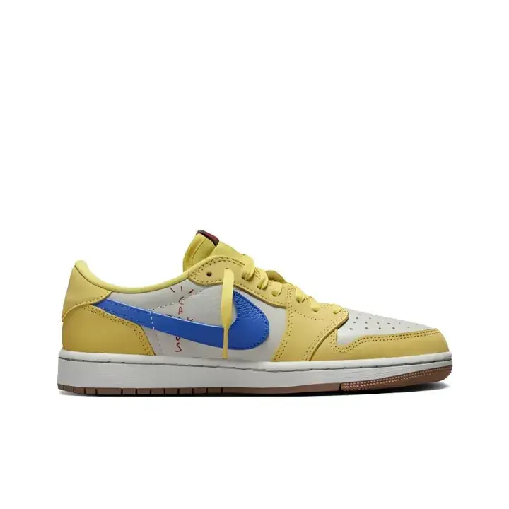 Cheerful multi tone athletic shoes combining warm pale yellow, creamy white and striking royal blue create lively balanced aesthetic for streetwear lovers of every age across the US