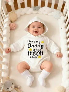 Soft Lightweight Baby Onesie Hooded Long Sleeve Sweatshirt, Casual Fit Pleated Cuff, Newborn & Toddler Infant Clothing, Infant Toddler Clothes