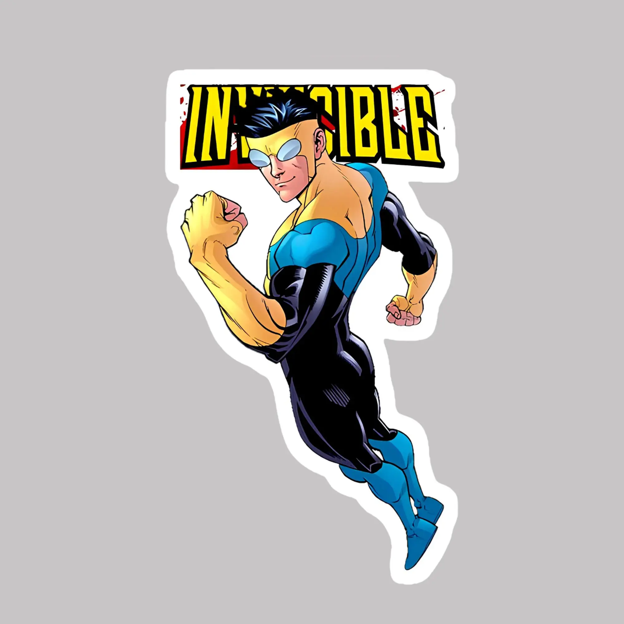 Invincible Superhero Flying Vinyl Sticker, Comic Character Waterproof Decal for Laptop Water Bottle Phone Decor