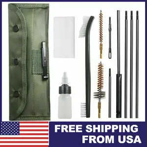 10Pcs/set Gun Cleaning Kit Pistol Cleaner Rifle Brushes with Pouch NEW Plastic