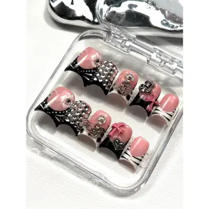 GlamDuck Short Duck Tips 3D Reusable Handmade Press-On Nails – Acrylic Square Shape, Natural Finish| Durable & Stylish for a Salon-Perfect Look