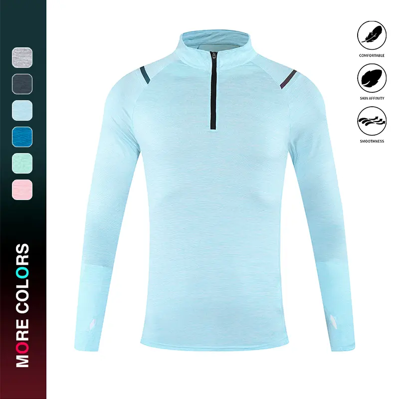 Life keeps moving — Men’s quick-dry fitness shirt — High-neck long-sleeve athletic top; tight gym and boxing shirt; suitable for all seasons; moisture-wicking performance apparel; fitness wear; training top; sporty look; stretchy fabric; men’s sports top