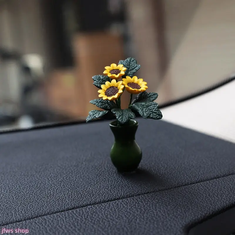 Elegant Sunflower Car Vase for Women, Dashboard & Cup Holder Ornament with Non-Slip Base - Stylish Auto Interior Accessory with Easy Installation, Cup Holders, Mini Vase, Car Interior Gadget, Vehicle Decoration homedecor, Car Ornaments
