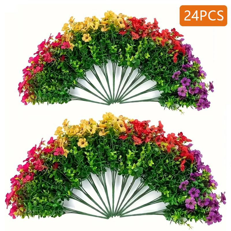 6-Color Artificial Flower (6/12pcs/set), UV Resistant Colorful Fake Flower, Decorative Bouquet for Home Garden Party Wedding Decor, Artificial Flowers Bouquet