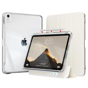 Case for iPad 11th Gen 2025 A16, 10th Gen 2022, iPad Air 11-inch M3 M2 5th 4th Gen & 7th-9th Gen, Clear-Back with Vertical, Horizontal Slide Design, Built-in Right Pencil Slot