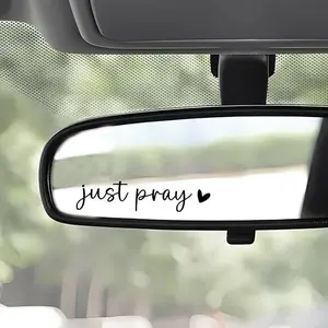 2 x "Just Pray" Rearview Mirror Decal, Water Bottle Stickers, Affirmation Reminder, Sticker Laptop, Bumper Sticker & Tumbler Vinyl Sticker for Car
