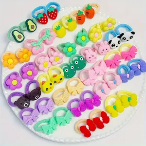 10/20/30/50pcs Cute Cartoon Resin Hair Ties and Scrunchies Set for Girls - Vibrant Animal & Floral Designs, Casual Style, All-Season Daily Wear, Perfect for Teens, Casual Hair Accessories |     Playful Hair Accessories |