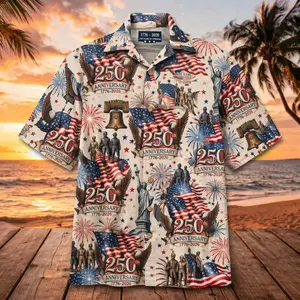 250th Anniversary American Independence Hawaiian Shirt – Patriotic Red, White & Blue