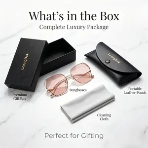 Chic Women Square Metal Frame Glasses Trendy Designer Style Eyewear, Soft Comfortable Daily Eyeglasses Perfect for Driving, Fishing, Hiking, Golf and all kinds of outdoor casual activities