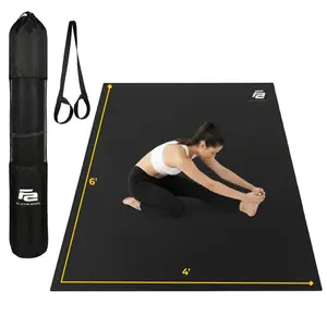 Fit Active Sports 6x4 ft Extra Large Non-Slip Roll-Up Workout Mat with Carry Bag for Home Gym