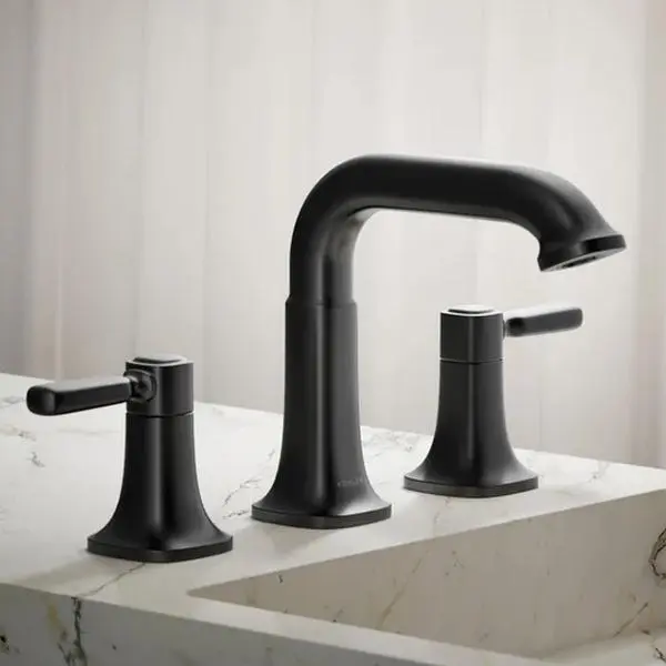 Kohler Terzet Modern Polished Chrome Widespread Countertop Bathroom Sink Faucet - Home Improvement Fixture with Separate Hot/Cold Water Handle Controls, Simple Install, 1.2 GPM Flow, Separate Control
