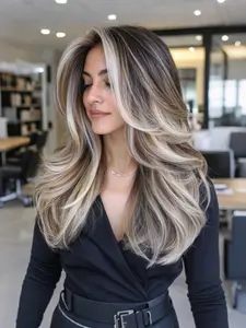 22 Inch Gradient Long Women's Curly Wig, Synthetic Hair with Bangs, Versatile Style for All Ages, Perfect for Any, Synthetic Material Wigs, Machine Made Wigs, Synthetic Machine Wigs