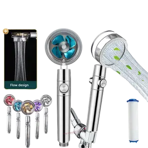 High Pressure Shower Head Adjustable 360° Rotation Turbo Water Saving with Purple Icon Design & Flow Features for Modern Homes