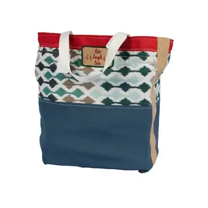 Large Style Open-Closure Web Strap Fabric Bag without Pockets