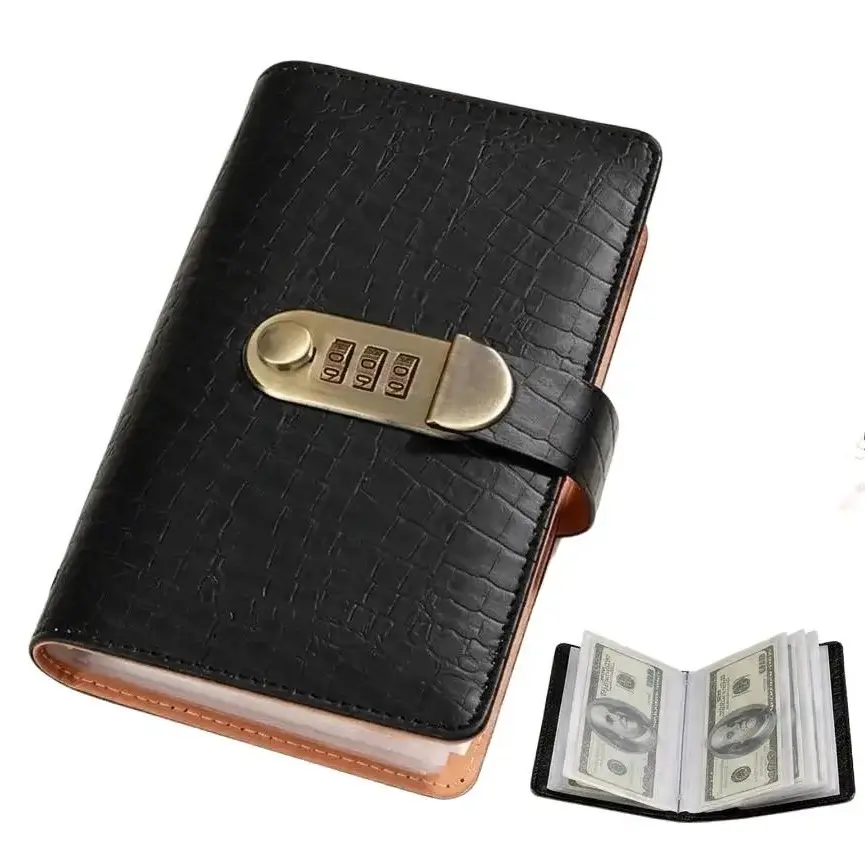 A6 savings notebook, a small financial management bookwith a lock, suitable for storing money and importantinformation