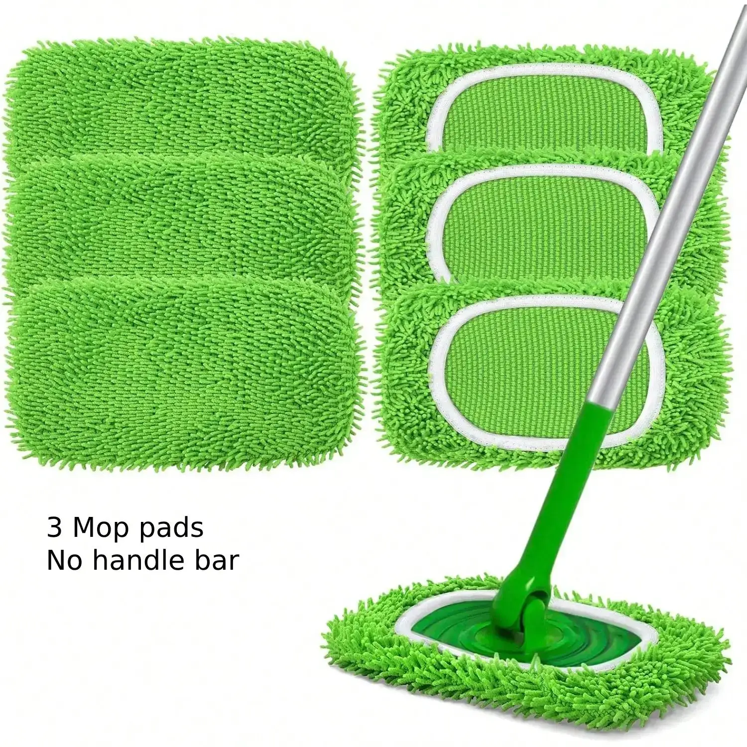 Reusable Wet Pads Refill without Handle for Swiffer Sweeper Mop, 1/3/4/6 Counts Dry Sweeping Cloths & Wet Mopping Cloths for Household Cleaning, Washa