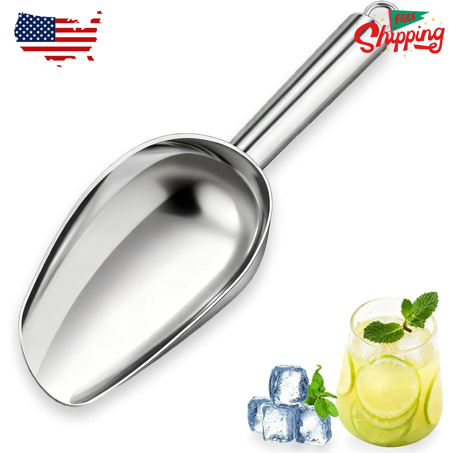 12 oz Ice Scoop for Freezer, Kitchen Ice Scooper for Ice Machine