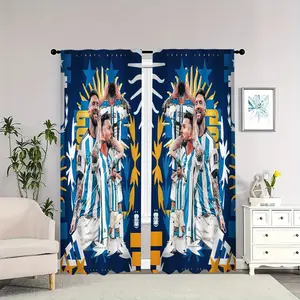 A multi-angle image poster of football player Lionel Messi, fitted with blackout curtains on both sides, suitable for living rooms, bedrooms, and apartments, perfect for New Year's decoration.