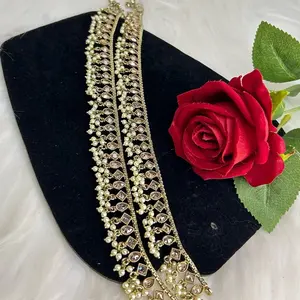 Desi Elegant Copper Gold Anklet Set